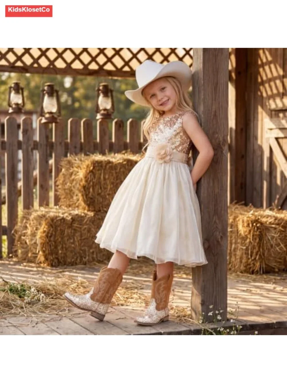Boys Cowboy Western Square Toe Boots Mid Calf Embroidered Pull-On